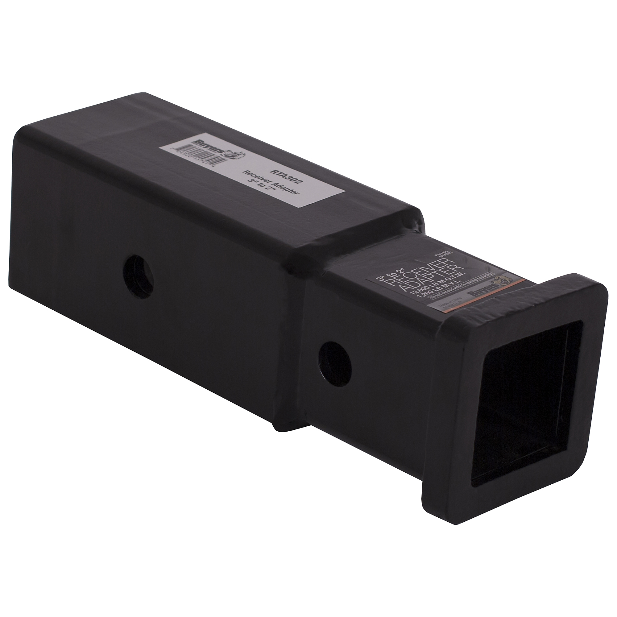 Buyers Products, 3in. to 2in. Receiver Tube Adapter, Fits Receiver Size 3 in, Max. Gross Trailer Weight 12000 lb, Max. Tongue Weight 1200 lb, Model# RTA302